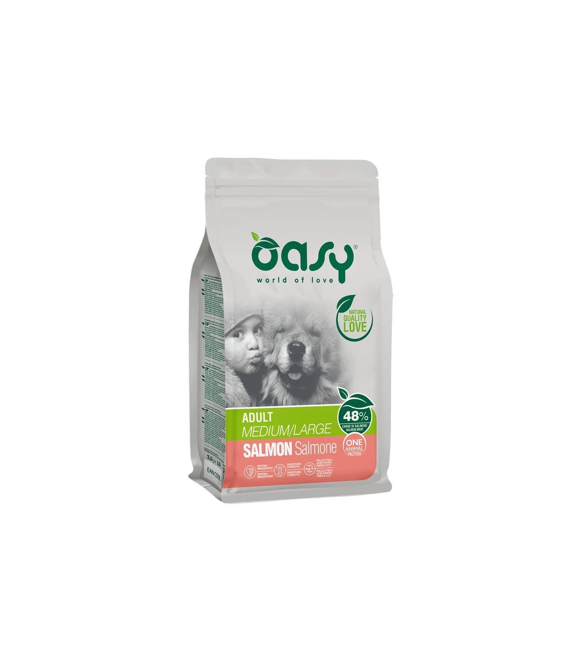 Oasy Cane Adult One Protein Medium Large Salmone 12 Kg 1 Oasy Cane Adult One Protein Medium Large Salmone 12 Kg