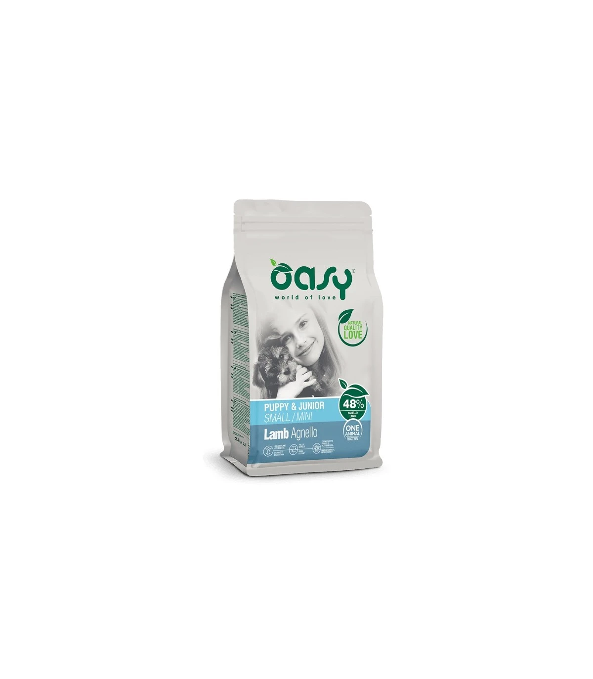 Oasy Cane Puppy & Junior One Protein Small & Mini Agnello 2,5 Kg 1 Oasy Cane Puppy & Junior One Protein Small & Mini Agnello 2,5 Kg