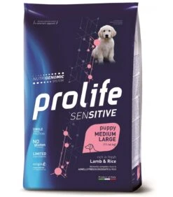 Prolife Cane Sensitive Puppy Agnello & Riso Medium Large 10 Kg