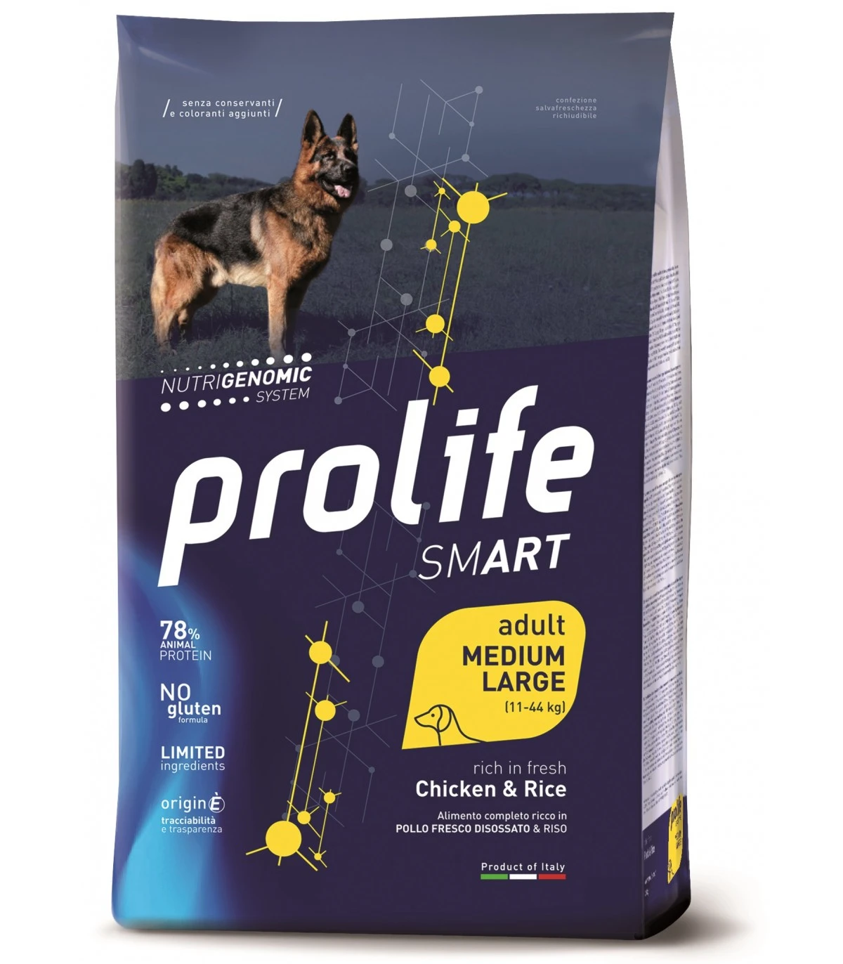 Prolife Cane Smart Adult Medium Large Pollo & Riso 2,5 Kg 1 Prolife Cane Smart Adult Medium Large Pollo & Riso 2,5 Kg